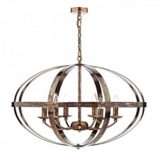Orb shaped Light Fitting dappled Copper metallic finish.