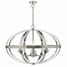 SYMBOL 6 light satin chrome oval frame ceiling pendant