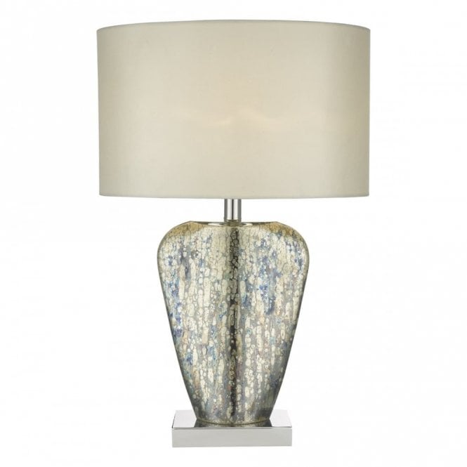 SYRACUSE antique gold mercury glass table lamp with shade