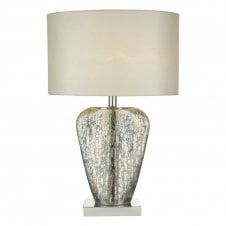 SYRACUSE antique gold mercury glass table lamp with shade