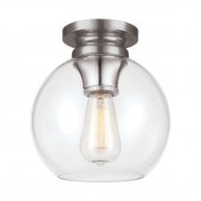 flush glass globe ceiling light