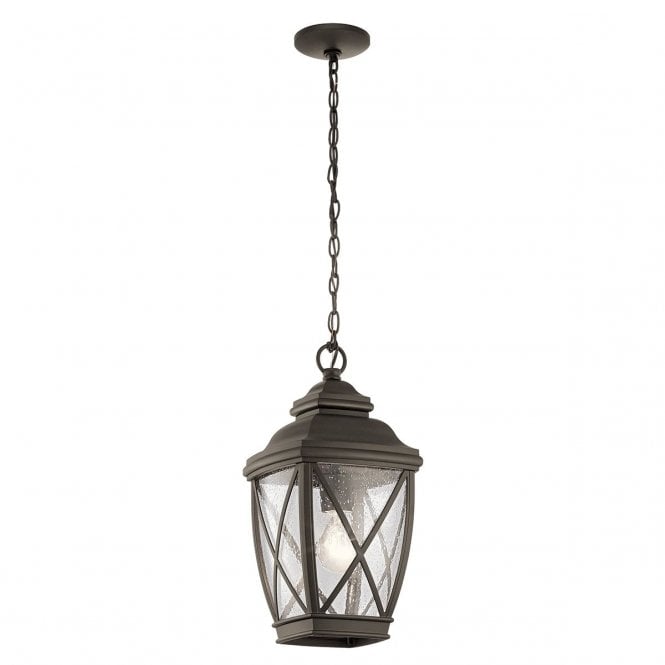 TANGIER traditional exterior chain lantern for coastal areas in old bronze finish