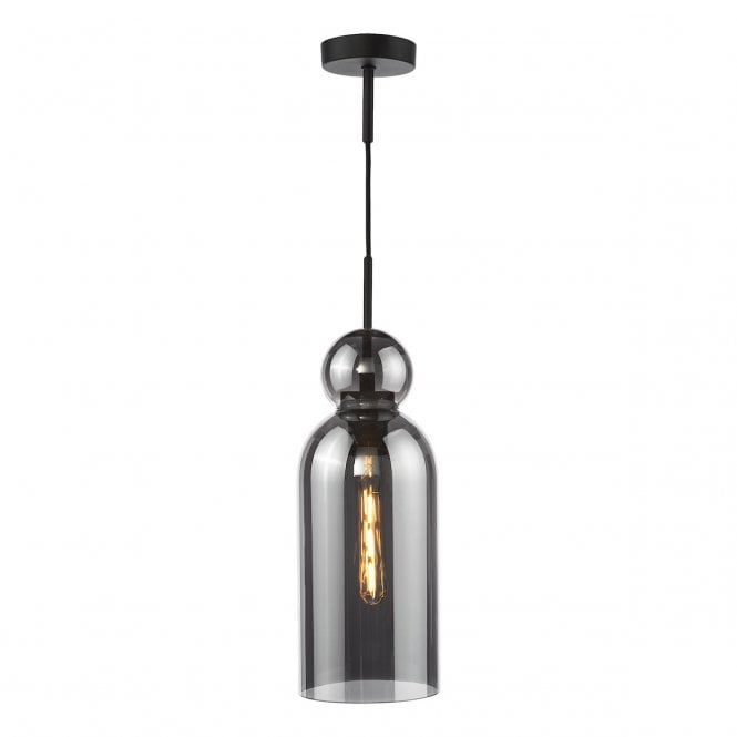 Tao Matt Black and Smoked Glass Pendant