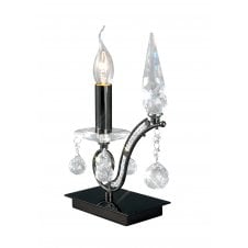 chrome black table lamp with crystals