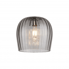 ribbed glass light shade in smoked glass