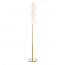 matt gold floor lamp with opal glass shades
