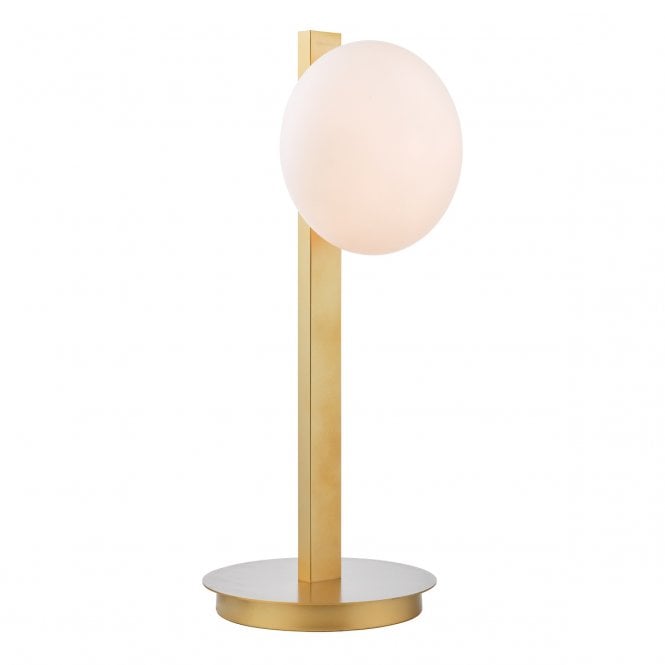 Tauri Matt Gold Table Lamp with Opal Glass Shade