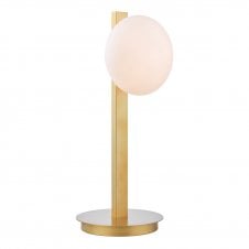 matt gold table lamp with opal glass shade