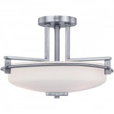 TAYLOR 3 light semi flush bathroom ceiling light in chrome