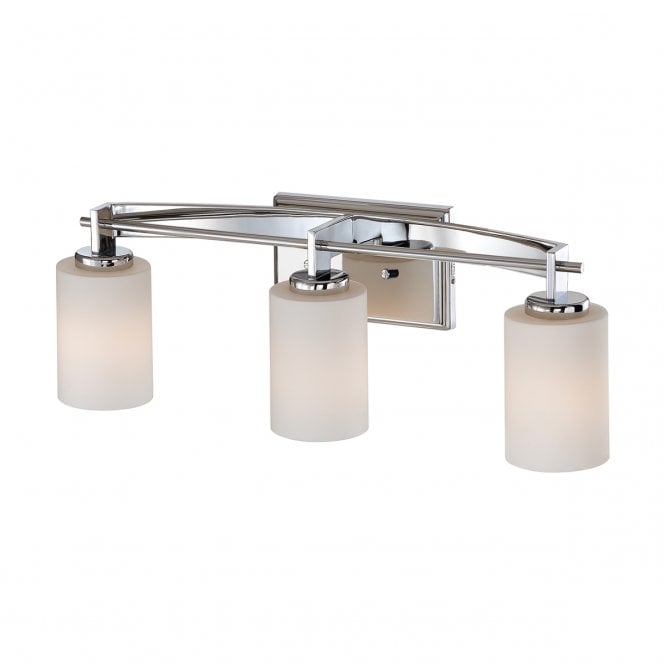 TAYLOR 3lt bathroom wall light in chrome with opal glasses