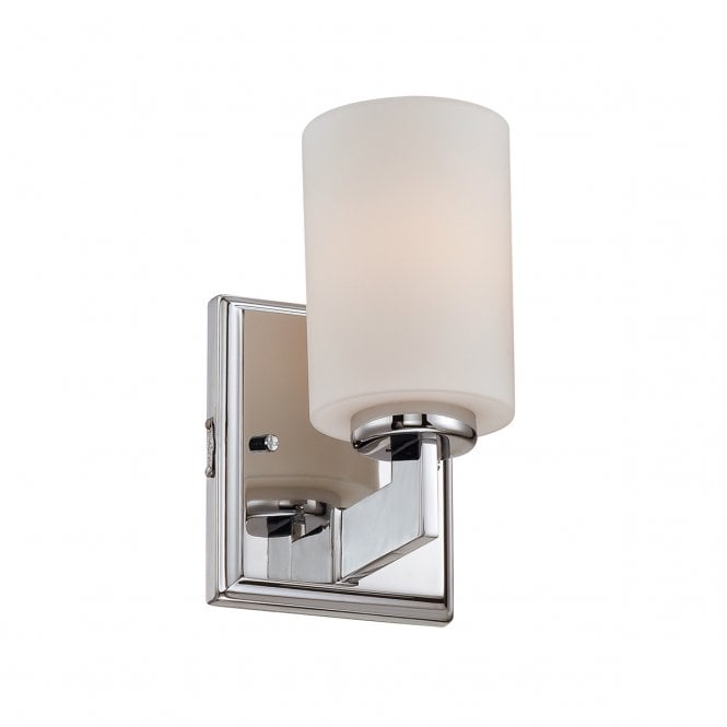 TAYLOR small bathroom wall light in chrome with opal glass