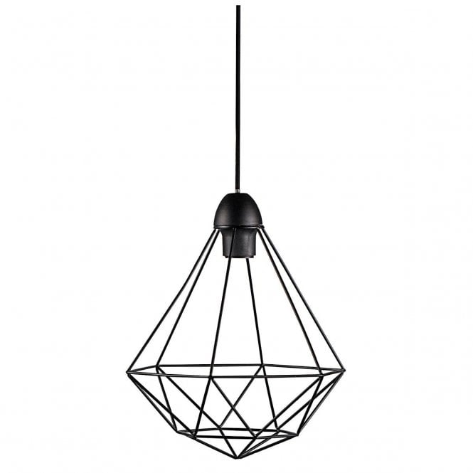 TEES modern graphic design wire frame pendant in black