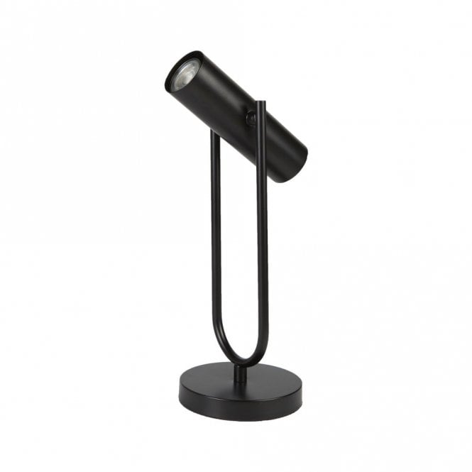 TELESCOPE cylindrical shade table lamp in matte black finish