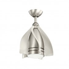 Modern nickel ceiling fan with light