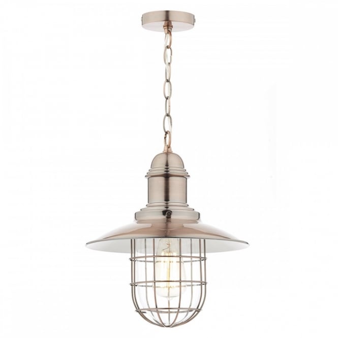 TERRACE single retro ceiling pendant in a copper finish