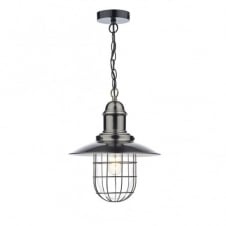 Traditional Retro Ceiling Pendant in Antique Chrome