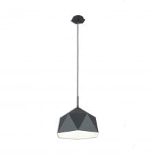 TETRAGON Ceiling Pendant in Graphite Grey with White Inner Shade