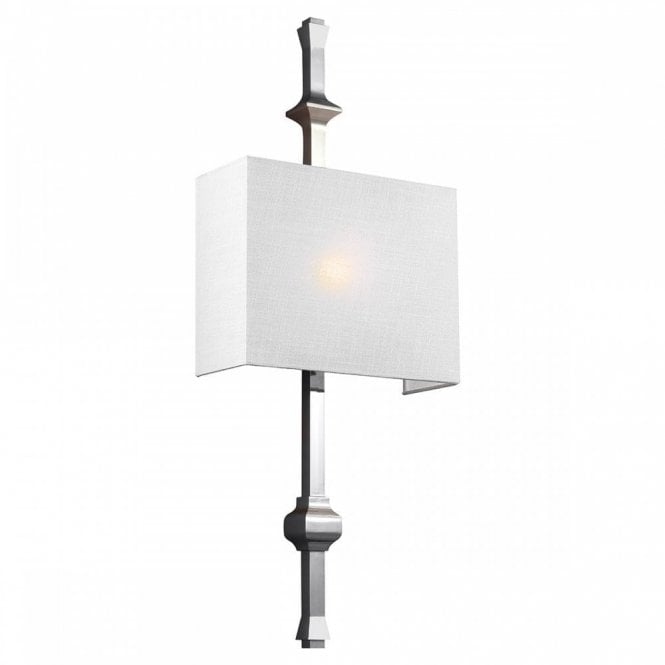 TEVA contemporary polished nickel wall light with white shade