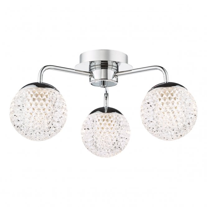 Teva Semi-Flush Bathroom Light in Polished Chrome IP44