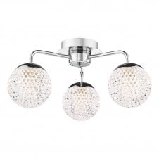 polished chrome Semi-Flush bathroom ceiling light