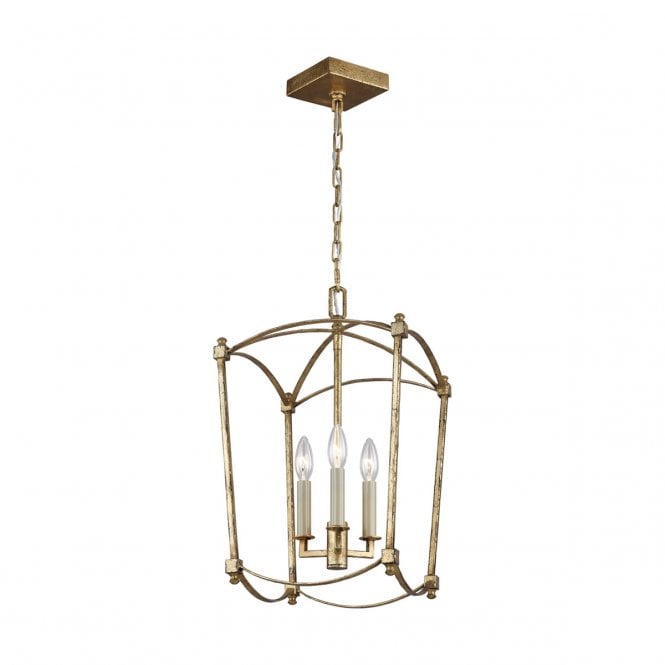 THAYER 3 Light Pendant Light in Antique Gold