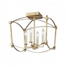 THAYER 4 Light Semi-Flush Mount In Antique Gold