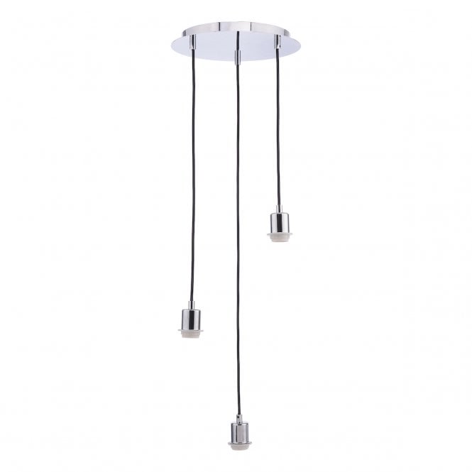  3 Light Polished Chrome E27 Suspension Cluster