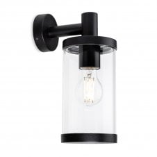 black cylindrical outdoor wall downlighter