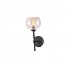 The Options Collection COHEN Black Wall Light with GL16 Champagne Organic Glass Shade