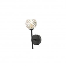 The Options Collection COHEN Black Wall Light with GL5 Twisted Open Glass Shade