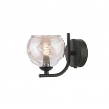 The Options Collection CRADLE Matt Black Wall Light with GL16 Champagne Organic Glass Shade
