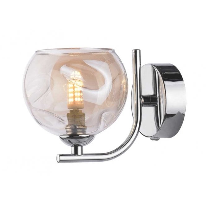  CRADLE Wall Light Chrome with GL16 Champagne Organic Glass Shade