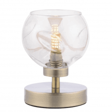 The Options Collection ESBEN Touch Table Lamp in Antique Brass with Champagne Organic Glass Globe Shade