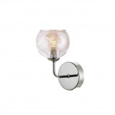 The Options Collection FEYA Chrome Wall Light with GL16 Champagne Organic Glass Shade