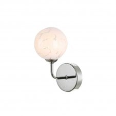The Options Collection FEYA Chrome Wall Light with GL17 White Confetti Glass Shade