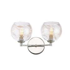 The Options Collection IZZY Double Wall Light in Chrome with Champagne Organic Glass Shades