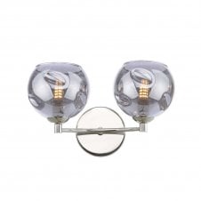 The Options Collection IZZY Double Wall Light in Chrome with Smoked Organic Glass Shades