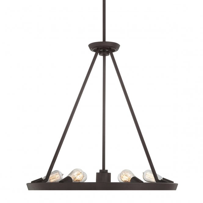 THEATER ROW circular hanging ceiling pendant light - bronze