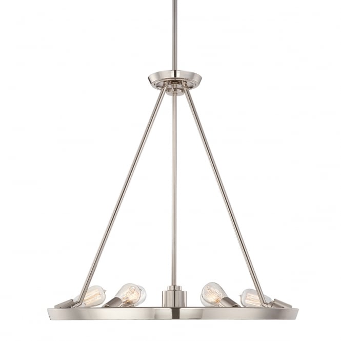 THEATER ROW circular hanging ceiling pendant light - silver