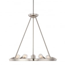 vintage industrial silver 6 light ceiling pendant