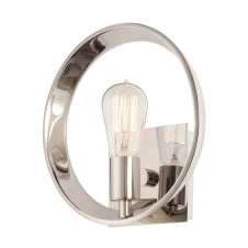 silver circular wall light