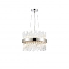 TIARA 10 Light G9 | Pendant Round | Polished Nickel and Clear Glass