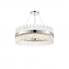 TIARA 24 Light G9 | Pendant Round | Polished Nickel and Clear Glass