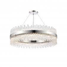 TIARA 32 Light G9 | Pendant Round | Polished Nickel and Clear Glass