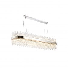 TIARA 36 Light G9 | Pendant Oblong | Polished Nickel and Clear Glass