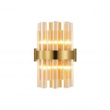 TIARA 4 Light G9 | Wall Light | Brass and Amber Glass