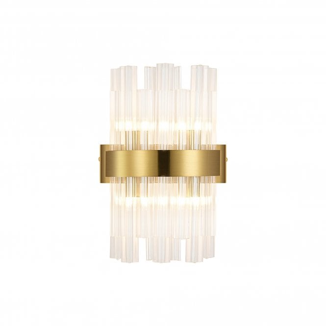TIARA 4 Light G9 | Wall Light | Brass and Clear Glass