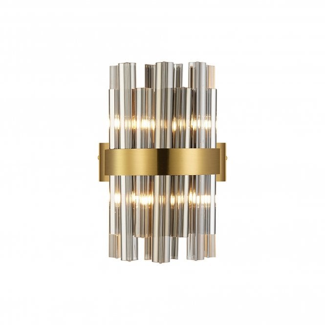 TIARA 4 Light G9 | Wall Light | Brass and Smoke Glass