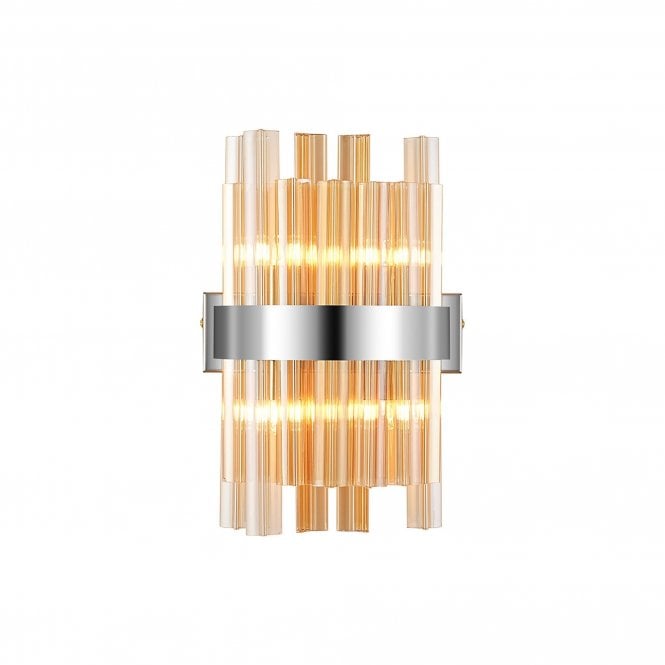 TIARA 4 Light G9 | Wall Light | Polished Nickel and Amber
