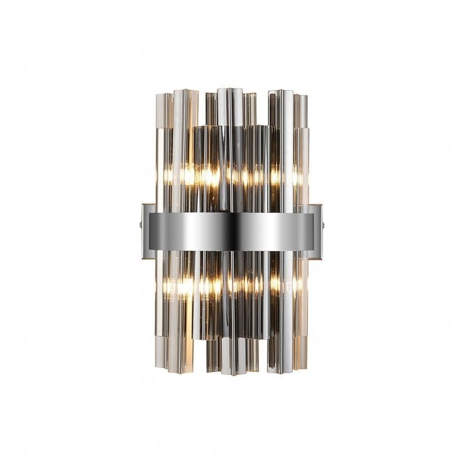 TIARA 4 Light G9 | Wall Light | Polished Nickel and Smoked Glass